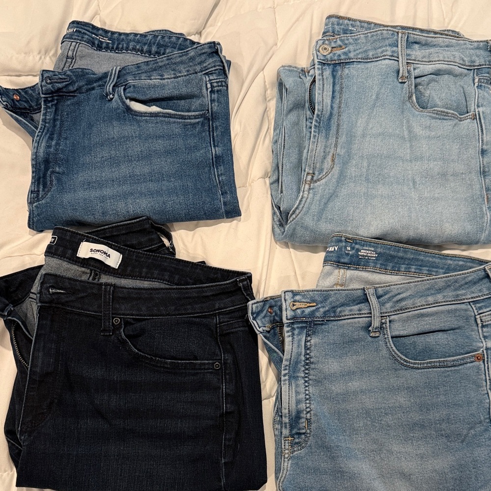 Old Navy Women's Skinny Jeans - Dark Blue, Light Blue, Black